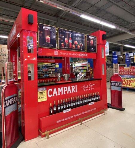 Stand de Campari en el punto de venta